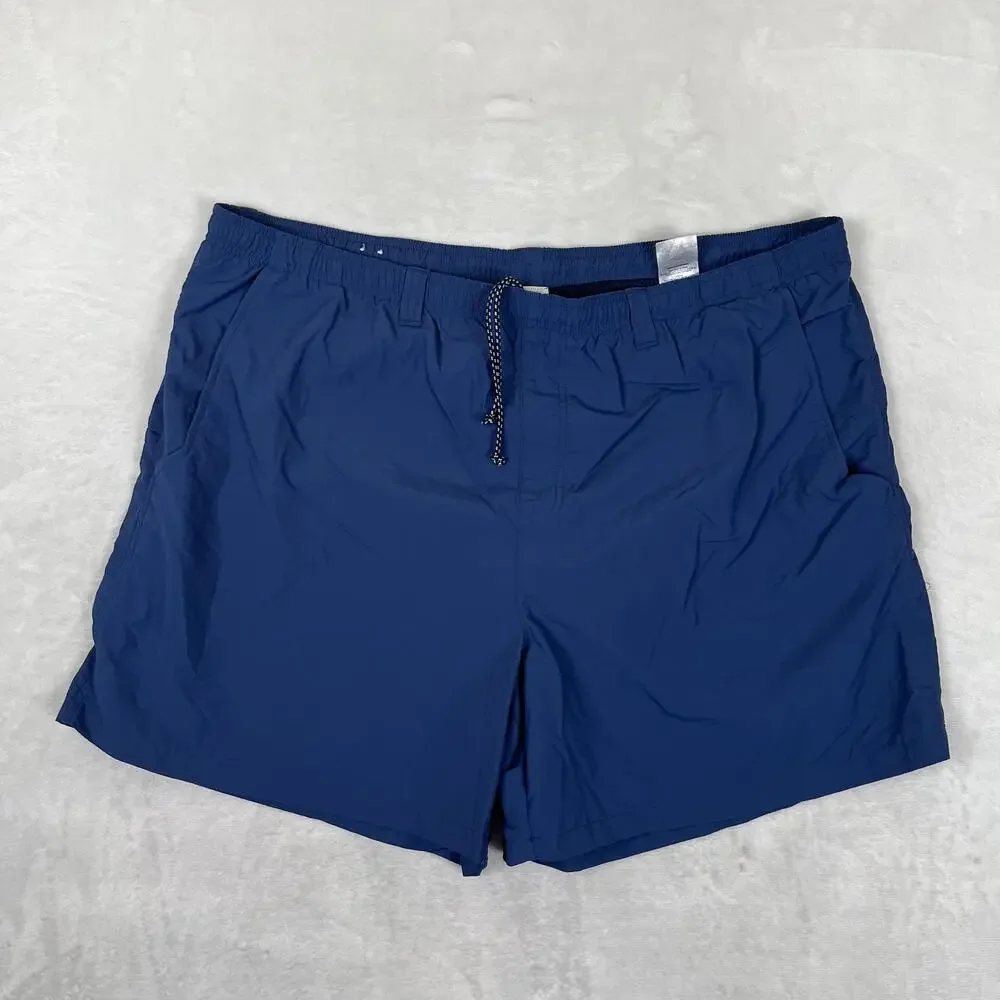 Columbia PFG Swim Trunks Mens 2XL Blue Mesh Lined Drawstring Pockets Fishing